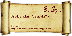 Brabander Szalók névjegykártya